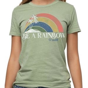 NEW O'Neill Be A Rainbow Pride Graphic Babydoll Tee